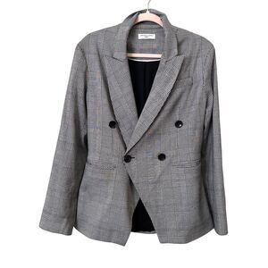 WAVERLY GREY Wool Blend Plaid Blazer Grey Small